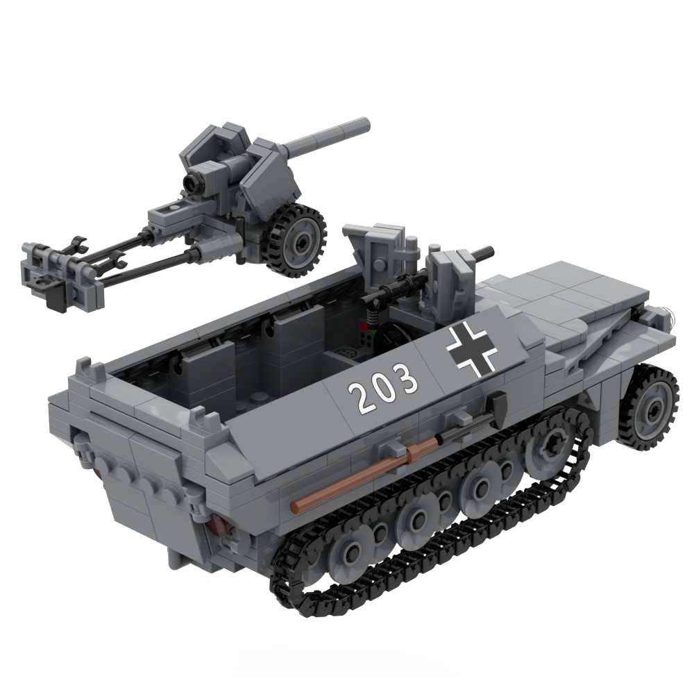 WW2 SdKfz 251 Ausf D Armored Half Track Carrier with Pak40 Anti