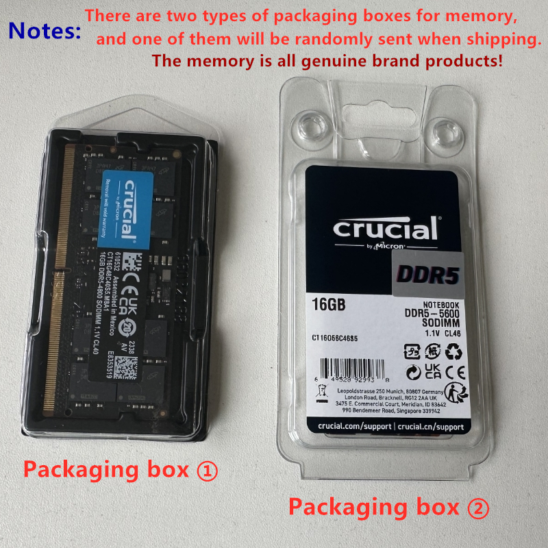 Crucial DDR5 RAM 8GB 16GB 32GB 48GB Notebook 4800MHz 5200MHz