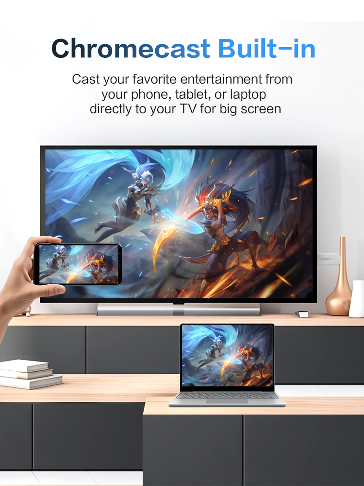 KICKPI KP1 TV Box Google Certified Netflix 4K Android 12.0 Media