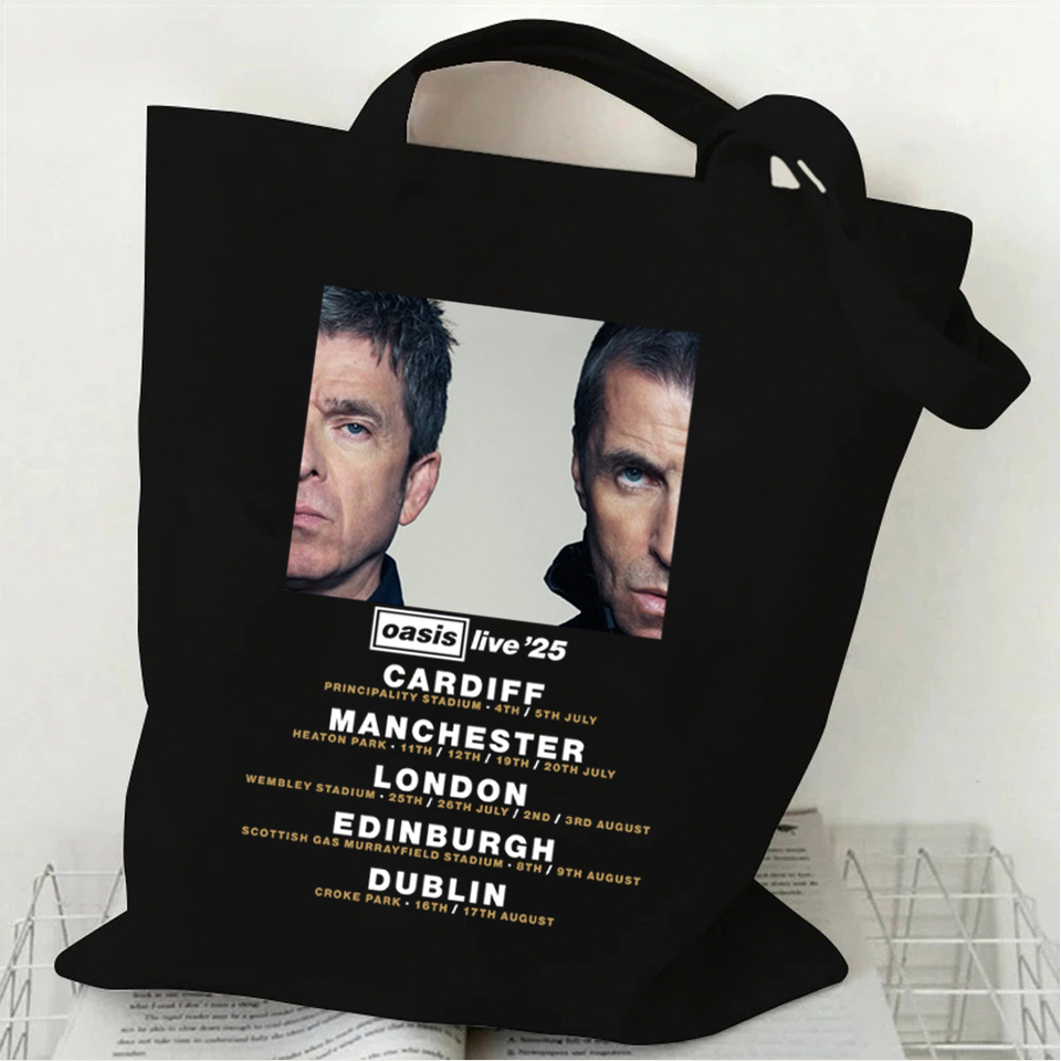 The Oasis Live 25 Tour 2025 Merch Canvas Bag Shopping Canvas