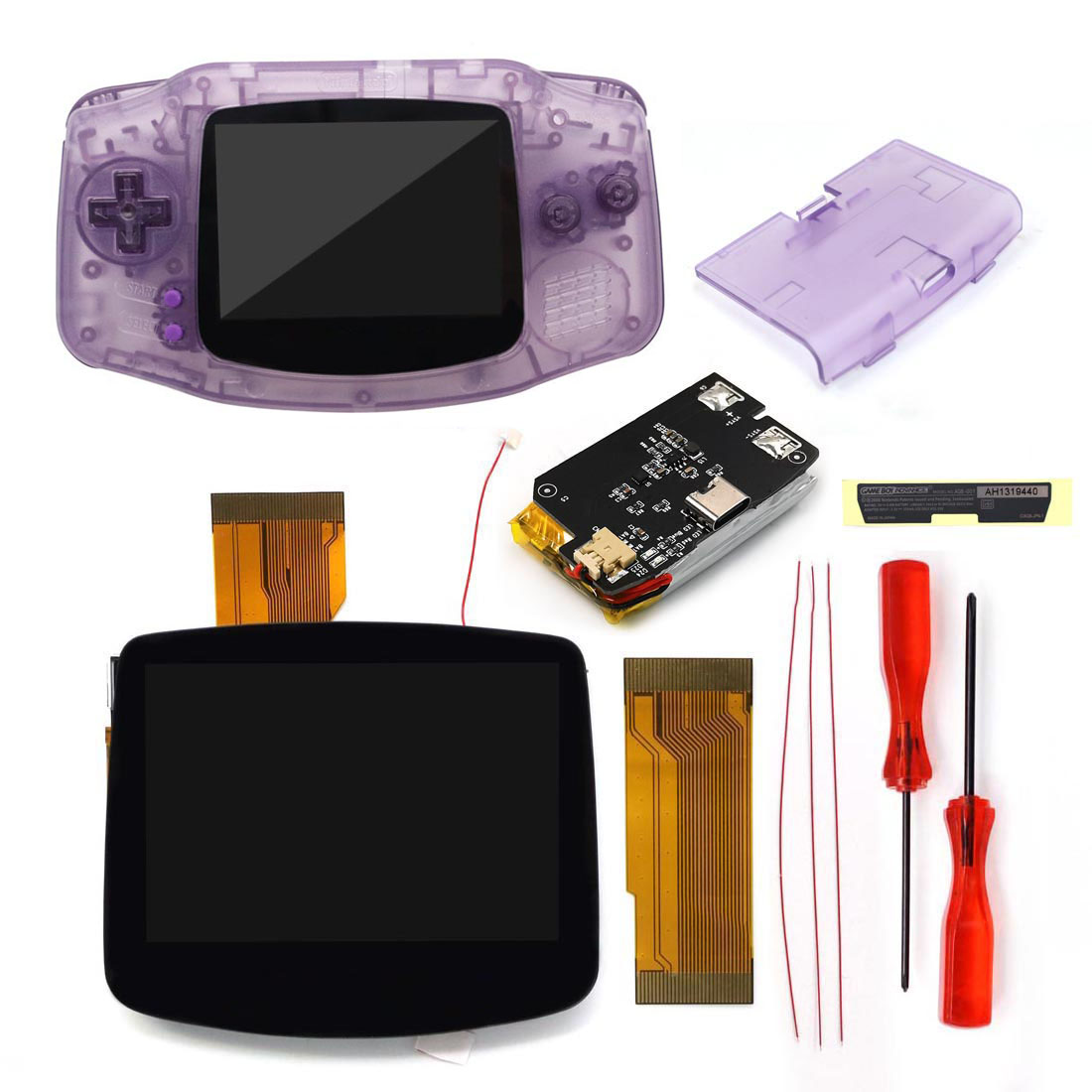 ゲームボーイアドバンス IPS V5 ラミネート液晶 USB-C充電バッテリー