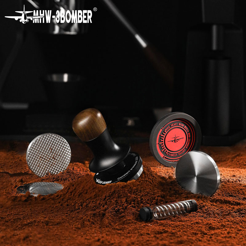 MHW-3BOMBER コーヒータンパーセット 4 交換可能なステンレス鋼ベース