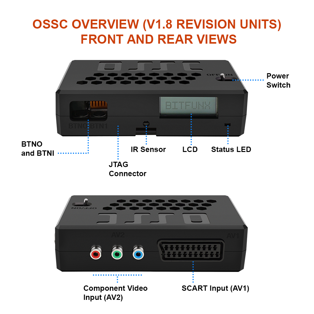 BitFunx OSSC V1.8 Open Source Scan Converter HDMI Adapter