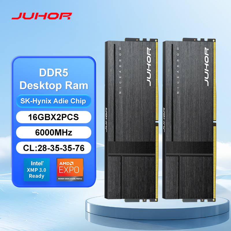 JUHOR DDR5 16GB 6000MHz 16GBX2PCS High Performance Desktop Memoria