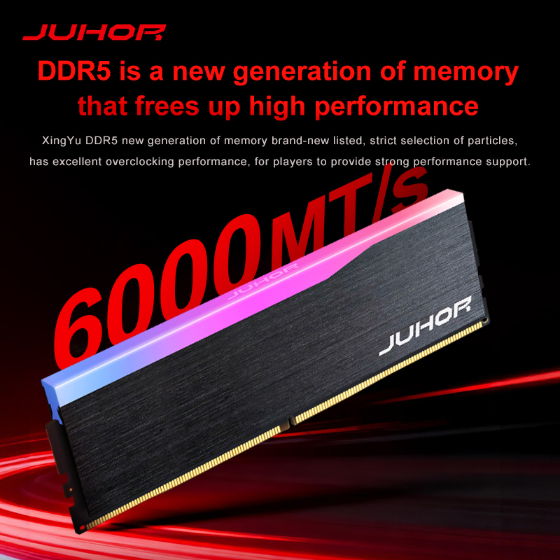 JUHOR DDR5 16GBx2 6000MHz 6400MHz RGB DDR5 32GB DIMM Desktop
