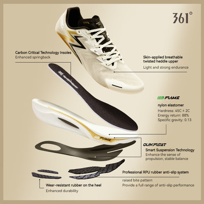 361 Degrees BIospeed 3.0 PRO Men's Running Shoes Sports