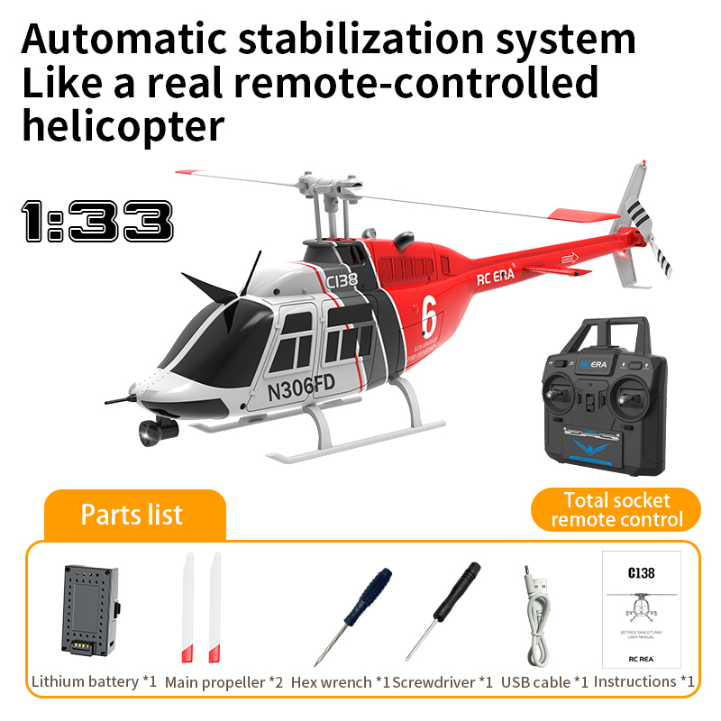RC ERA Orginal C138 1:36 Remote Control Simulation RC Bell 206