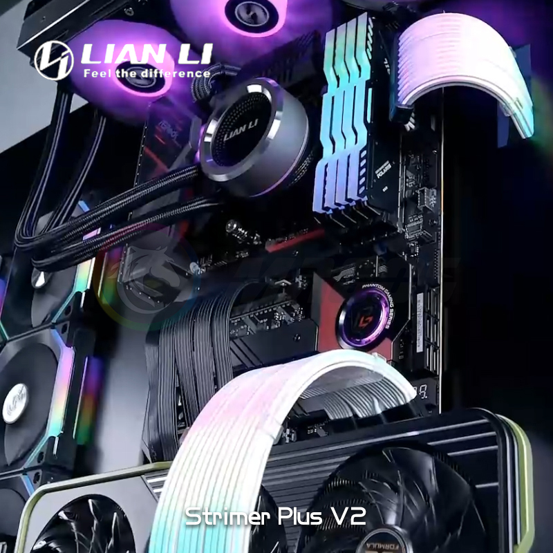 Lian Li Strimer Plus V2 RGB PSU Extension Cable ATX 24Pin GPU Dual