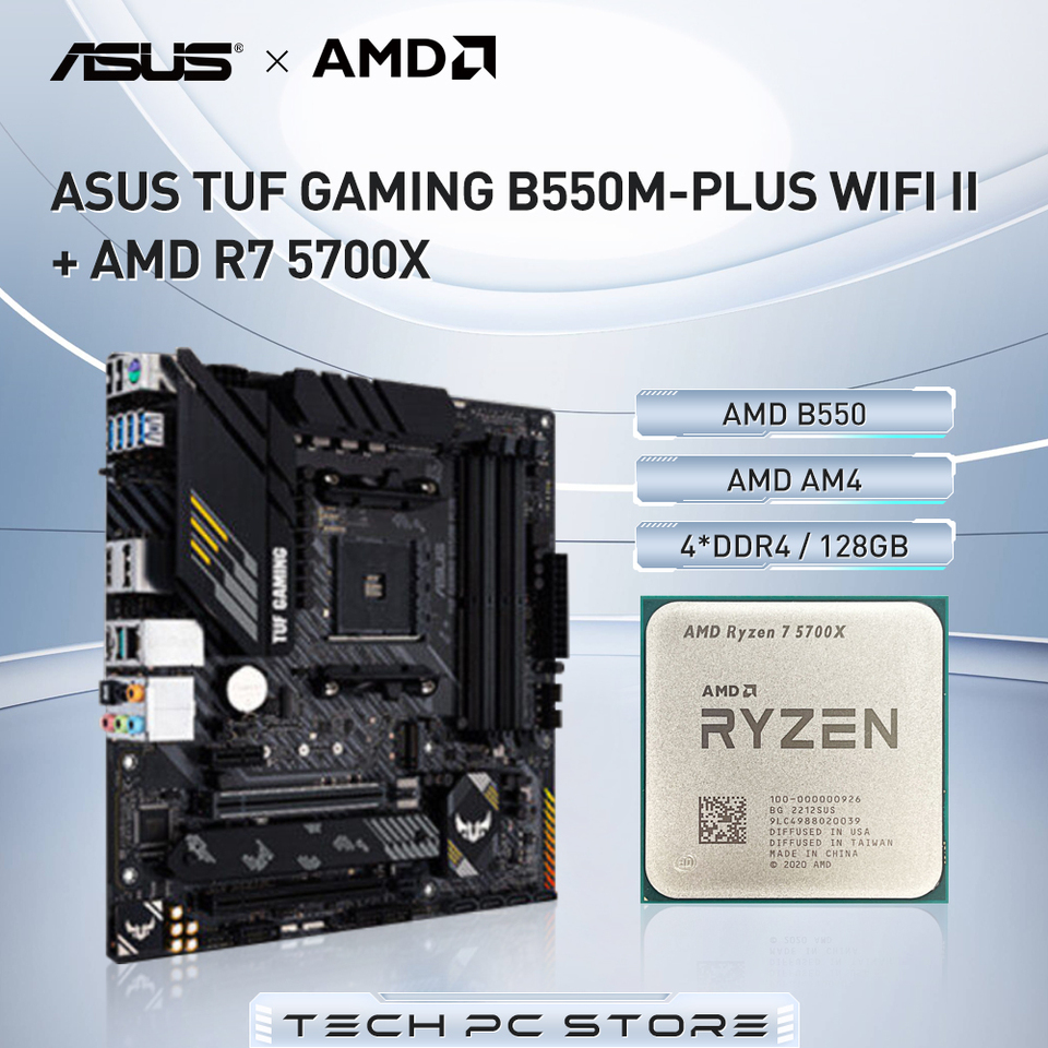 AMD Ryzen 7 5700X + ASUS TUF GAMING B550M-PLUS WIFI II New B550