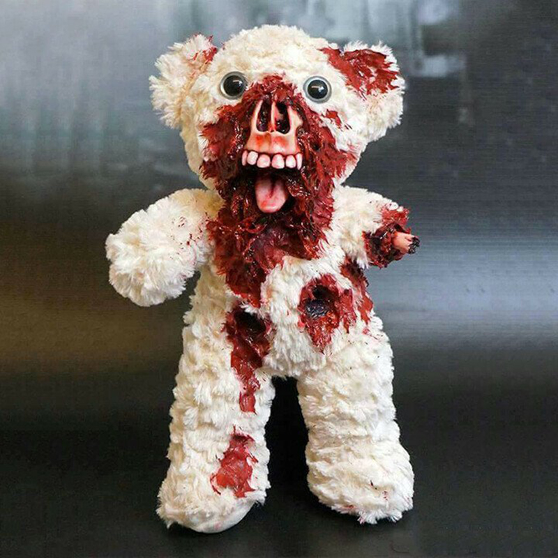 血まみれのクマハロウィーンのホラーテーマ人形樹脂装飾クラフト樹脂