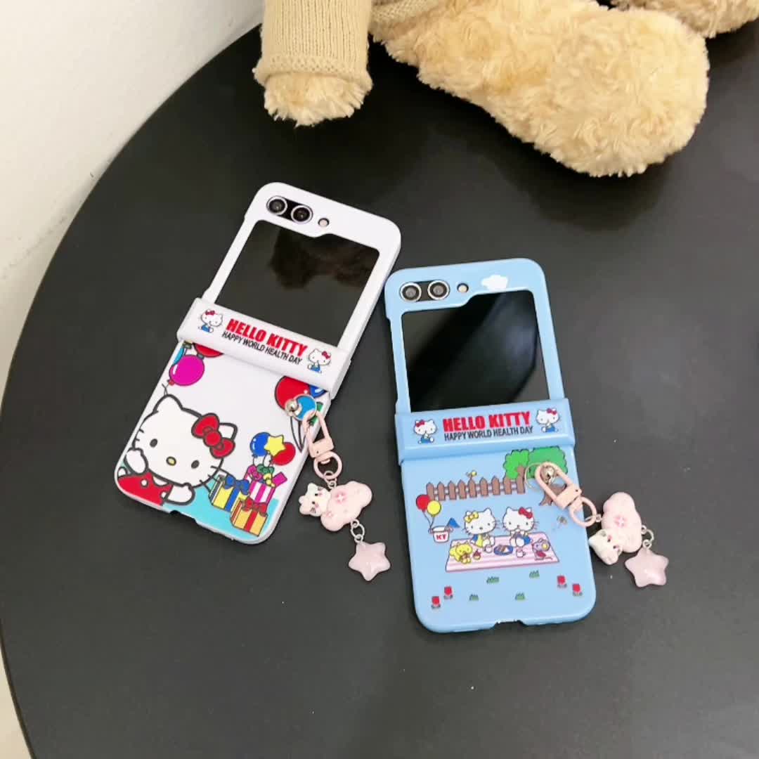 サンリオ-ハローキティの電話ケース,ストラップ付きの素敵な漫画の