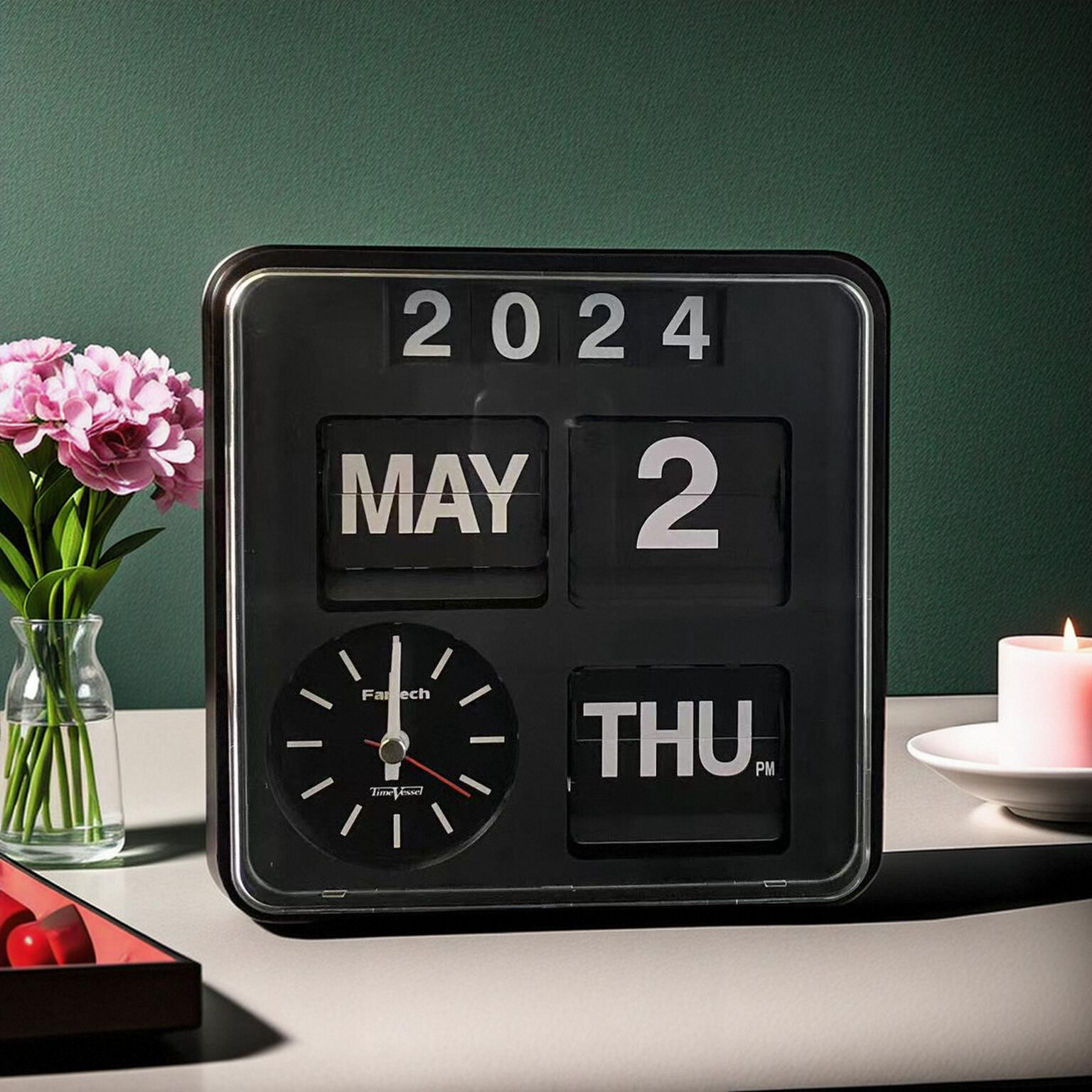 Fartech automatic flip clock, retro desktop clock, digital