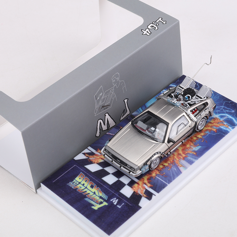 MJ 1:64 DeLorean DMC I II III Back To The Future Time Machine Mr