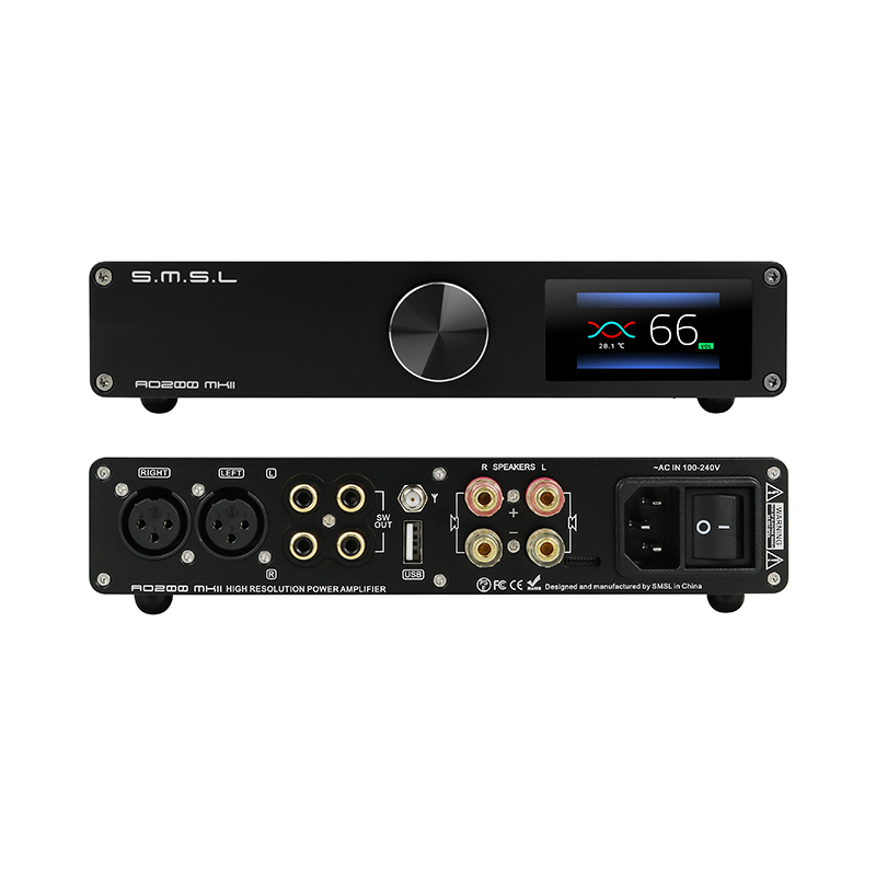 SMSL AO200 MKII HIFIデジタルアンプMA 5332 MSチップ高出力ステレオ