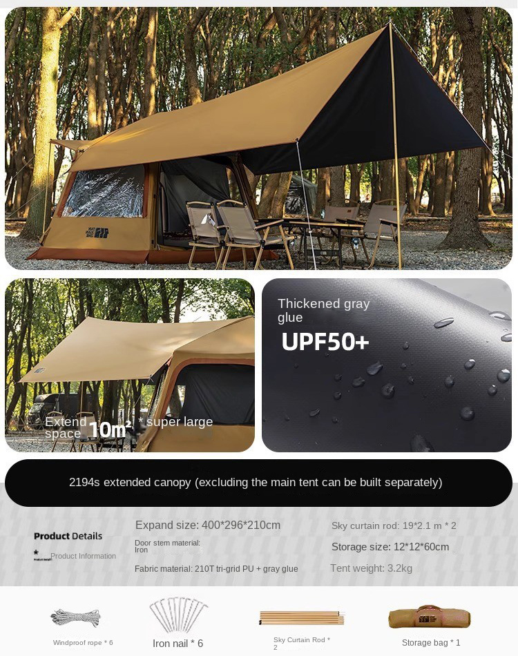 六角形インフレータブルテント屋外キャンプ一晩キャンプテントクイック