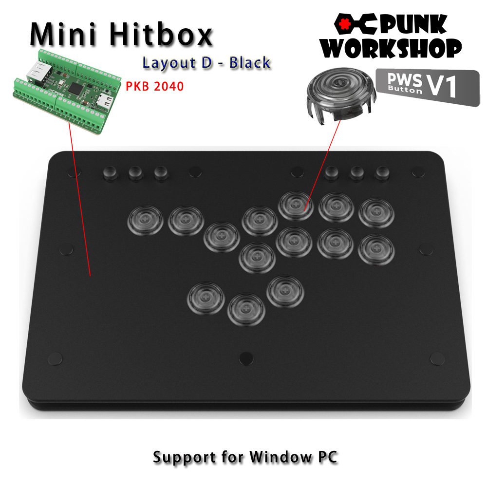 Punk Workshop Mini HitBox SOCD Fighting Stick Controller Newest