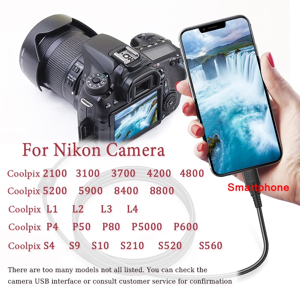 Android携帯電話用の一眼レフカメラデータケーブル,タイプCからNikon
