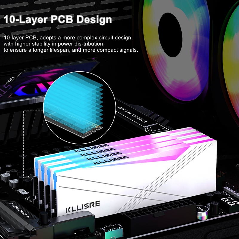 Kllisre RAM DDR4 RGB 8GB 16GB 3200MHz PC4-25600 1.35V dual channel