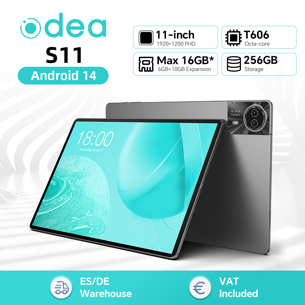Odea S11 Tablet Android 14 Max 16GB RAM 256GB ROM T606 8-core 11
