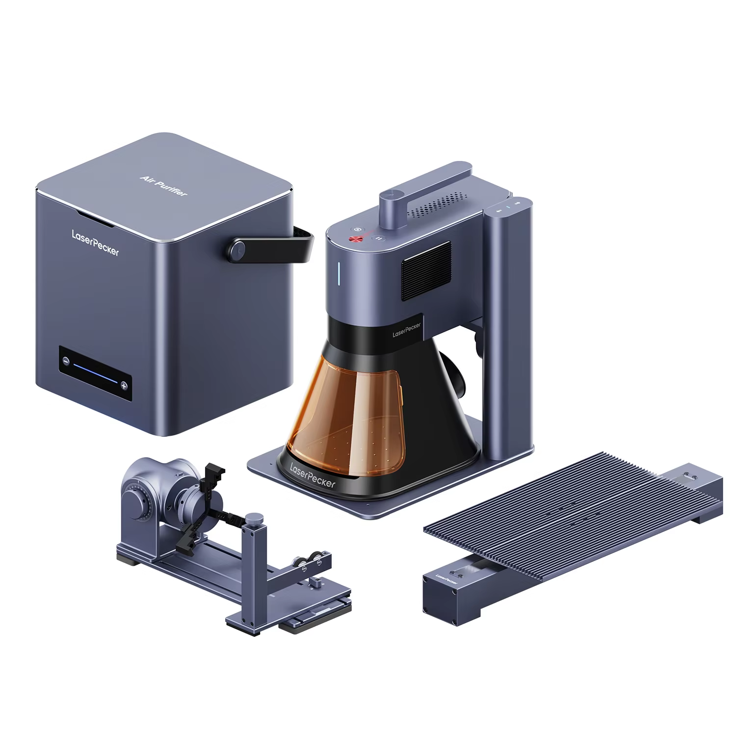 Laserpecker-ポータブル彫刻機,青色レーザー,20W,ファイバーダイオード