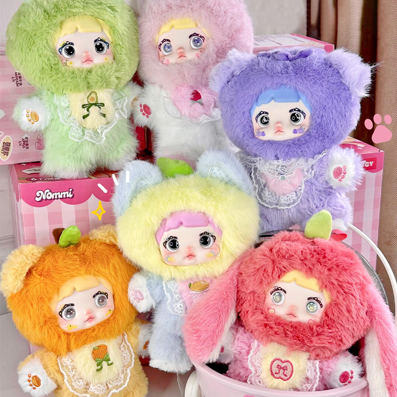 Nommi-フルーツシリーズのブラインドボックス,ビニールの顔の人形