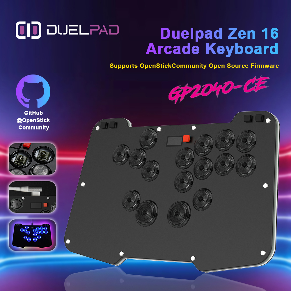 Duelpad Zen16 Ergonomic Leverless Controller Based On GP2040-CE