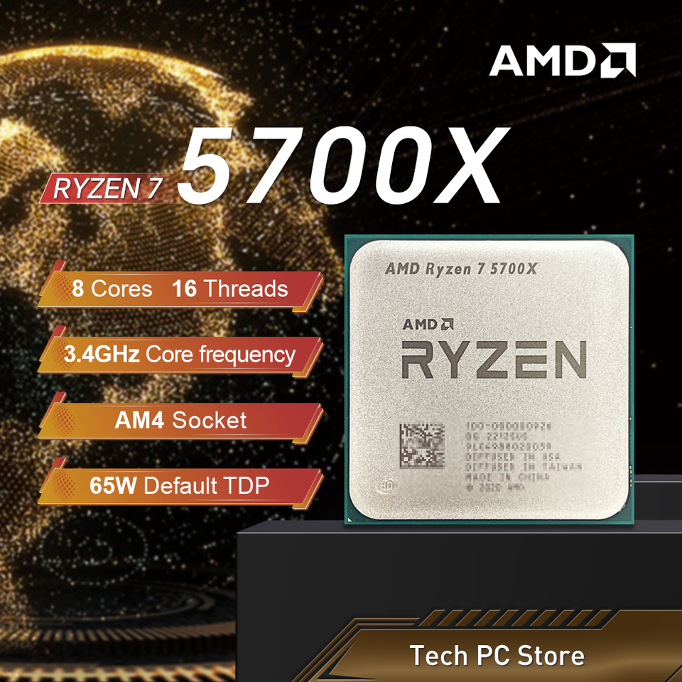 NEW AMD Ryzen 7 5700X 3.4GHz L3=32M Processor 65W 8-Core 16-Thread