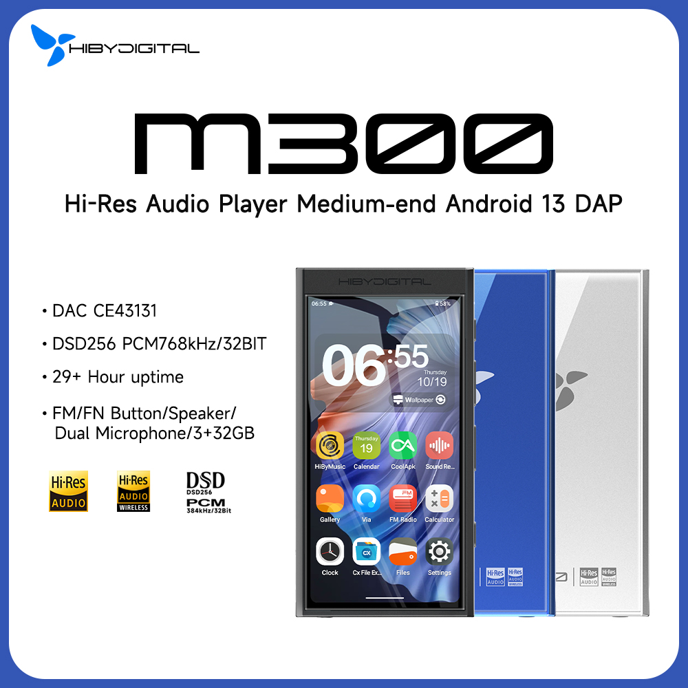 HiBy デジタルM300 Android 13ミュージックプレーヤー MP3 HiFi