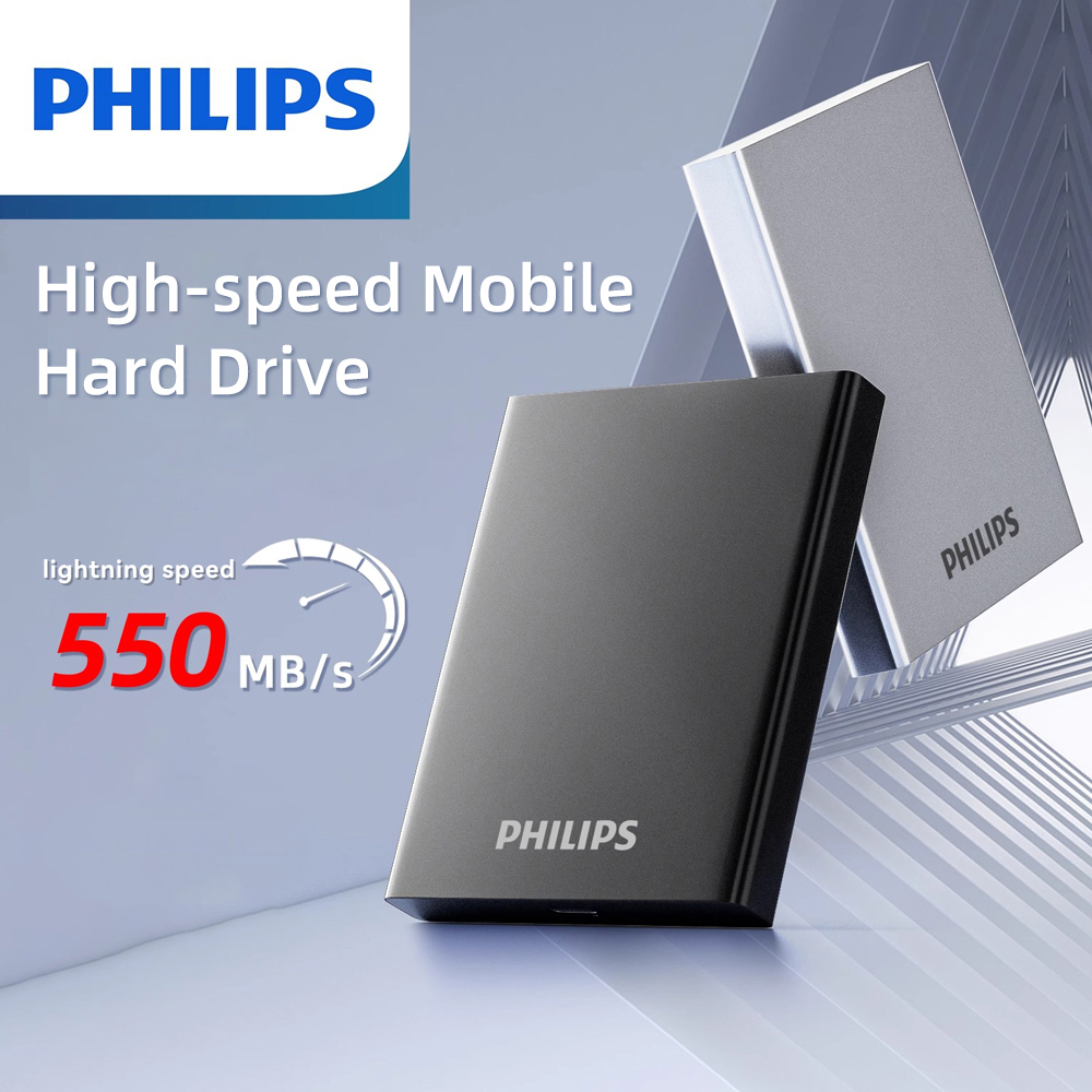 PHILIPS Portable SSD, 1TB External Solid State Drive, Speeds Up to
