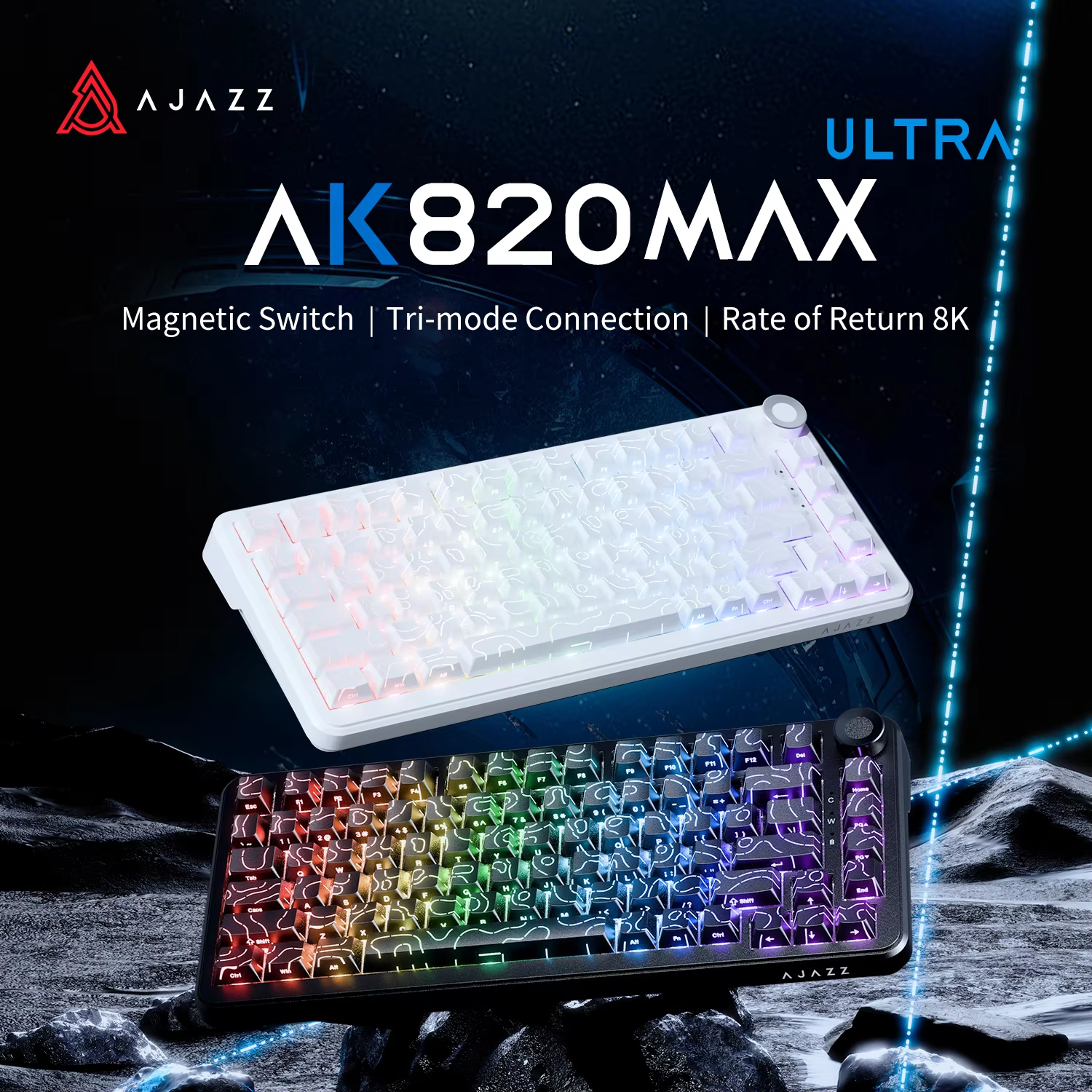 AJAZZ AK820 Max Ultra HE Hall Effect Magnetic Keyboard Gaming