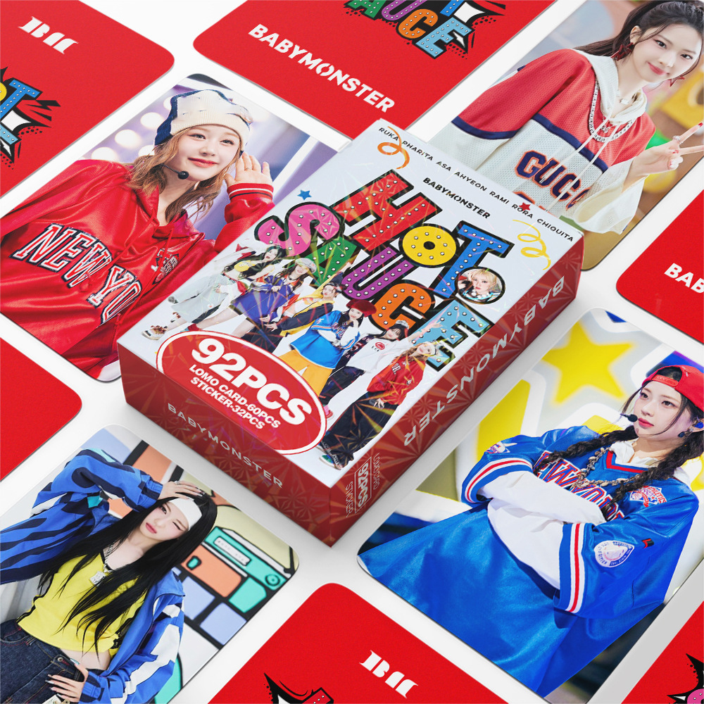 Kpop BABYMONSTER HOT SAUCE MERCH DROP Boxed Card 92pcs/Set High