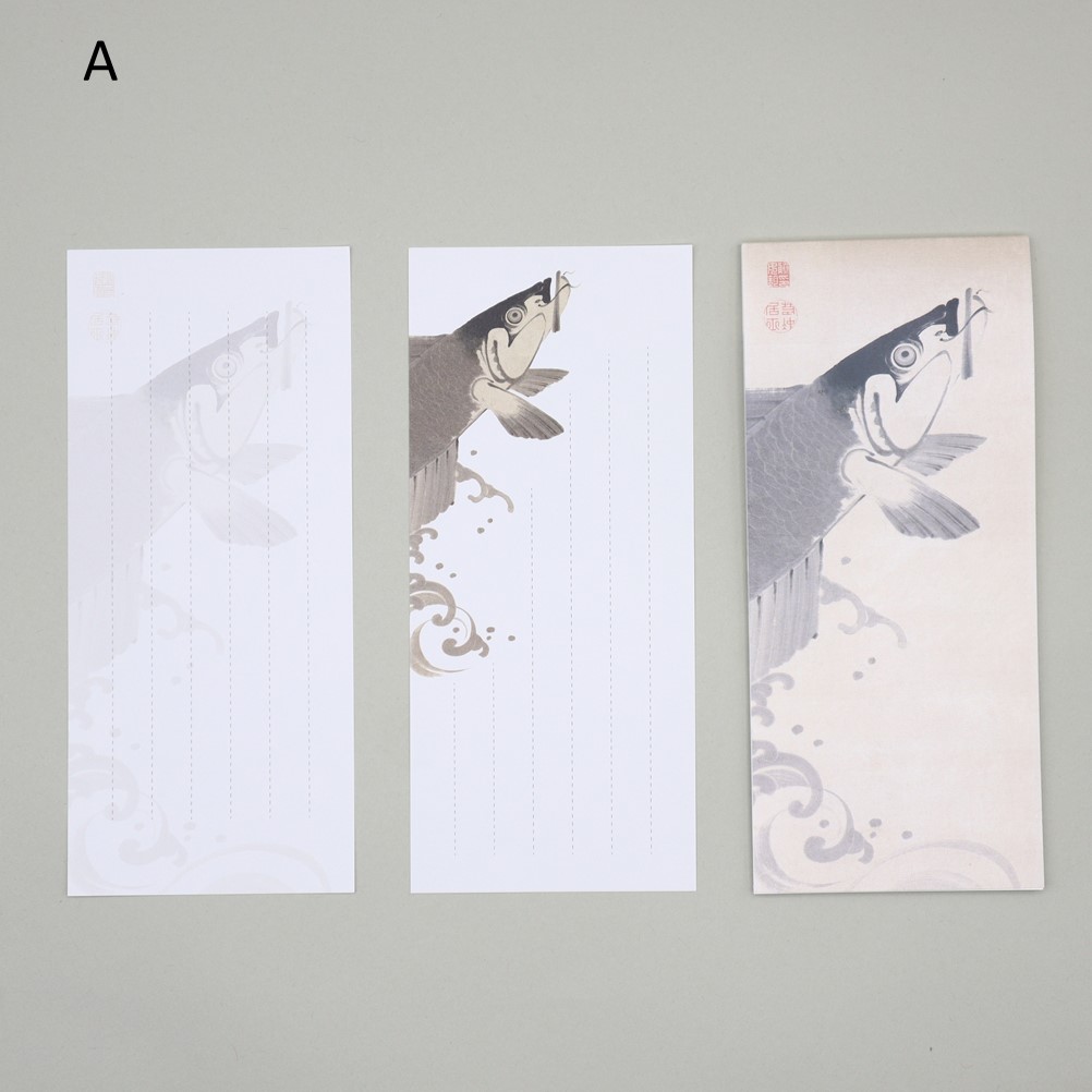 美術展ナビ 図録・グッズSHOP / 一筆箋 若冲〈鯉魚図〉／応挙〈虎図〉