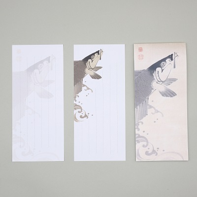 美術展ナビ 図録・グッズSHOP / 一筆箋 若冲〈鯉魚図〉／応挙〈虎図〉