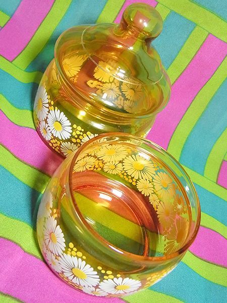 アデリアグラス ADERIA GLASS キャンディポット アンバー2段