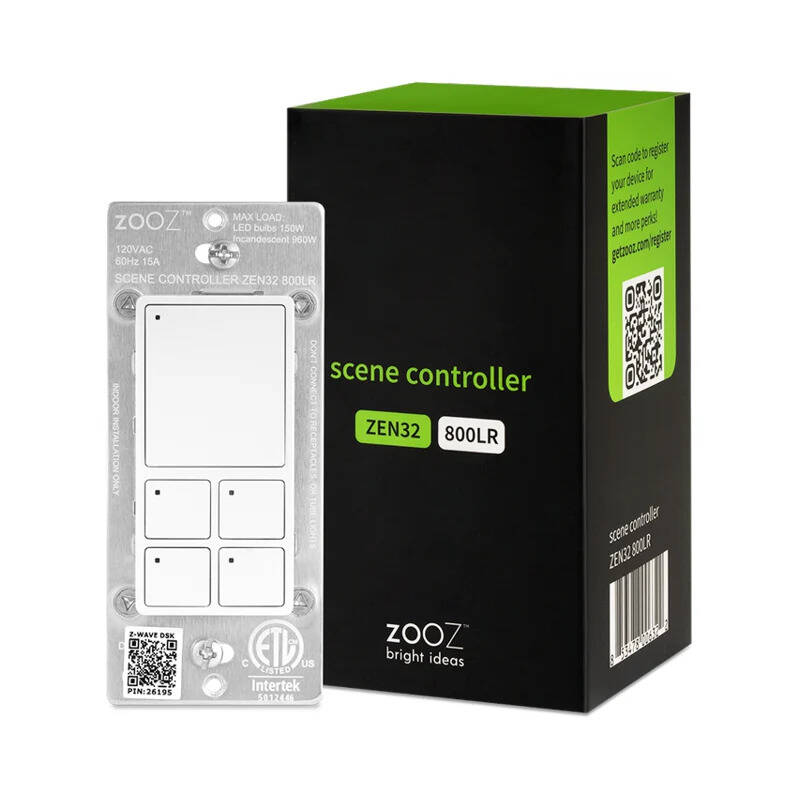 Zooz ZEN32 800LR ZWave 4 Button Scene Control Switch | Aartech Canada