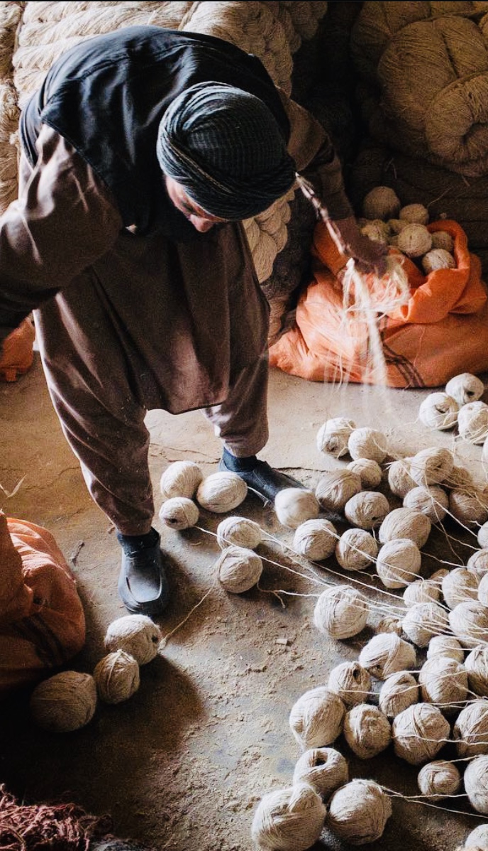 冬用 長毛のブルガリビンテージラグ♪上質ウール アフガニスタン