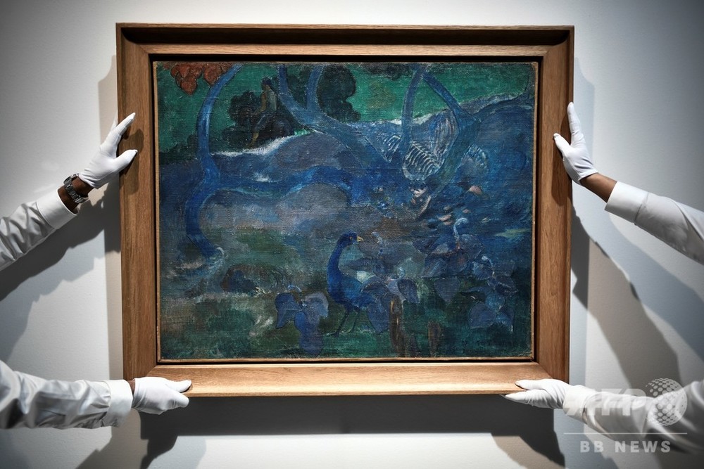 真作保証 特大 タヒチ絵画 油絵 肉筆 額装 美術品 海外 フラントス 真