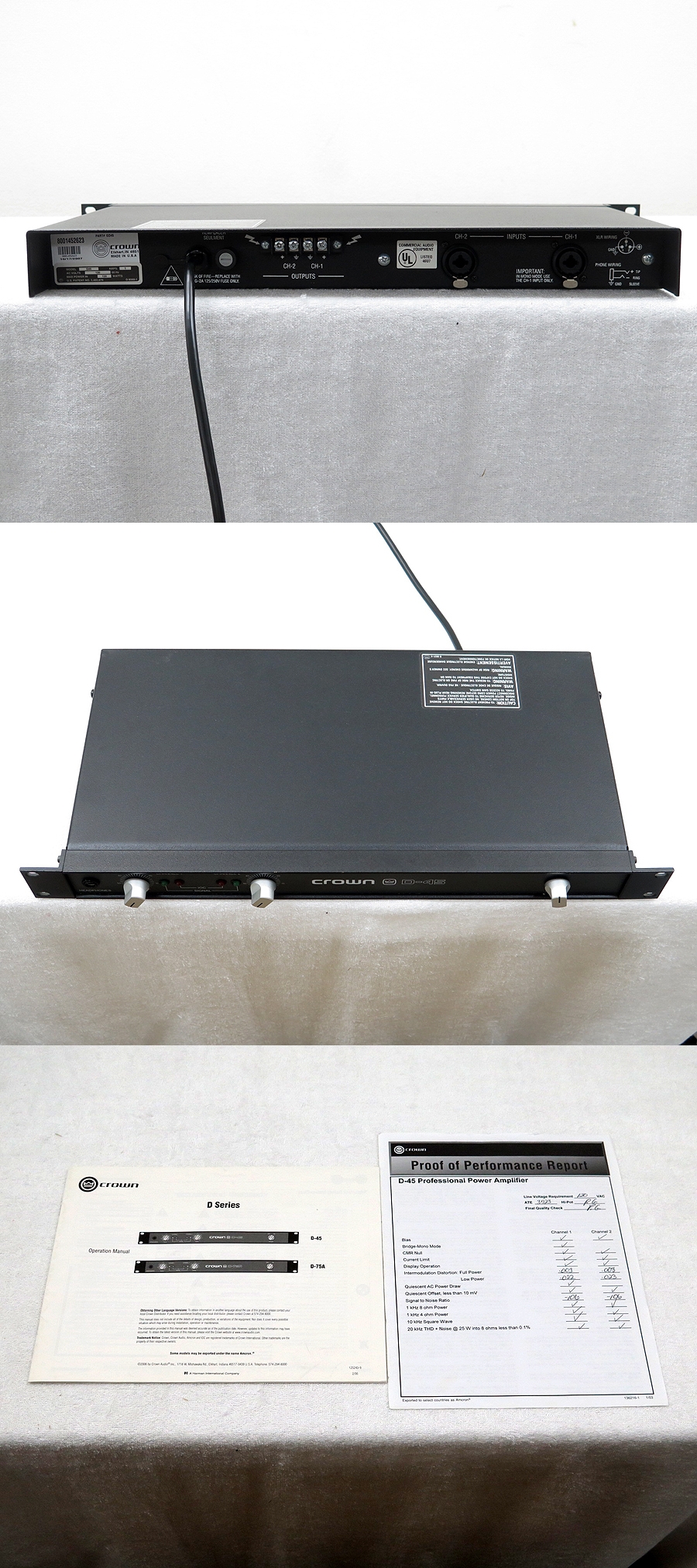 クラウン CROWN D-45 PAパワーアンプ @25207 / 中古オーディオ買取