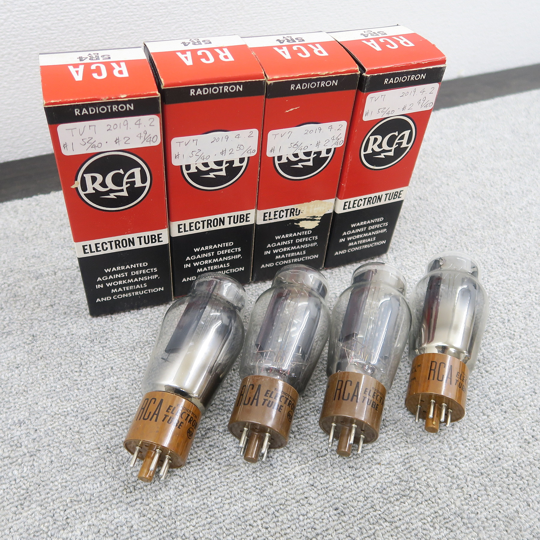 現状】アールシーエー RCA 5R4GY 4本セット 真空管 @54040 / 中古