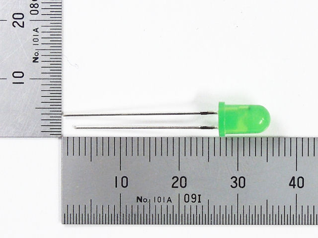 抵抗内蔵5mmLED 5V 黄緑色 570nm OSG8NU5B64A-5V: オプト