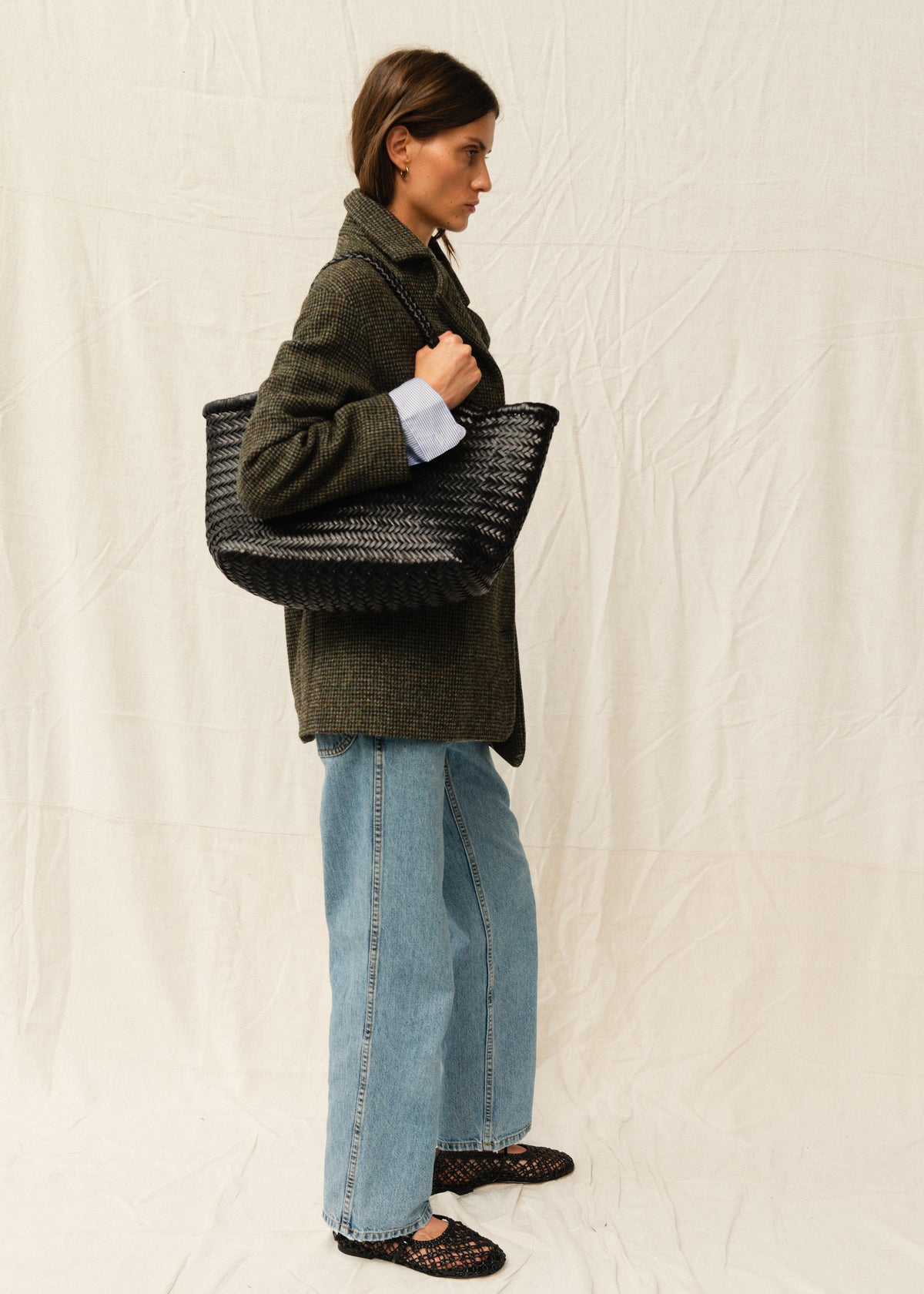 Large Nantucket Basket Bag, Black | Dragon Diffusion | Aimé London