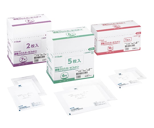 61-7355-97 滅菌クロスガーゼコットン S7号－2 30cm×30cm