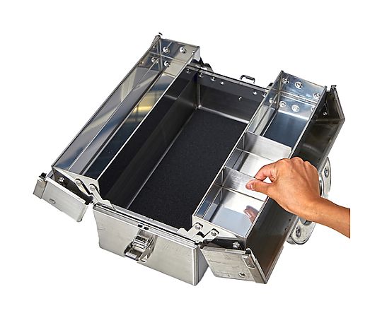 68-0968-31 ステンレス両開きツールボックス 二段式 370x185x215mm