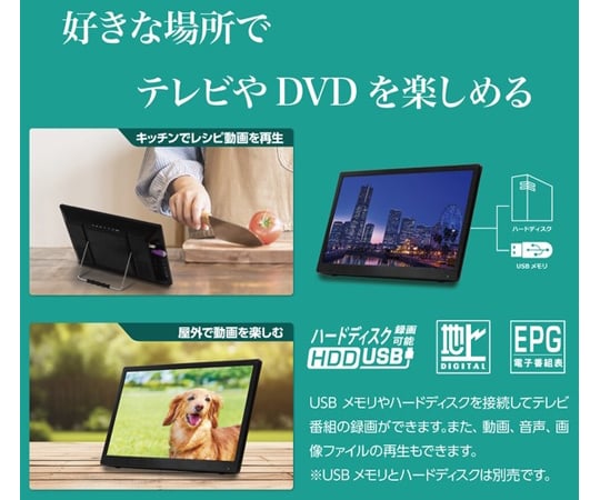 69-0805-13 DVDプレーヤー搭載14インチ フルセグポータブルテレビ OT