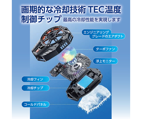 69-3855-90 スマホ冷却ファン ハイパワー ペルチェ素子 3段階パワー