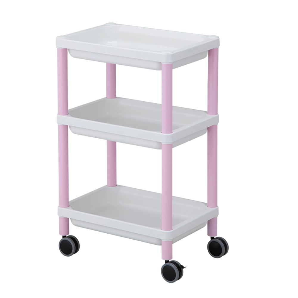 7-2876-03 モバイルトレーカート 3段 ピンク MT-3P 【AXEL】 アズワン