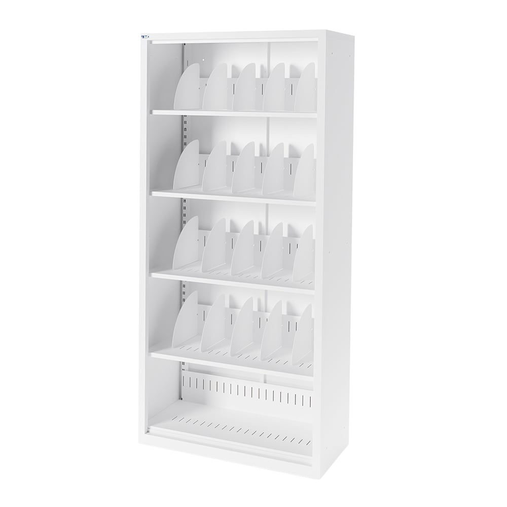 7-9472-01 抗菌カルテラック 仕切り付き 5段/オープン 740252 【AXEL