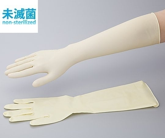 0-6111-04 ラテックスロング手袋（スーパーロング）L 1袋（50枚入） No