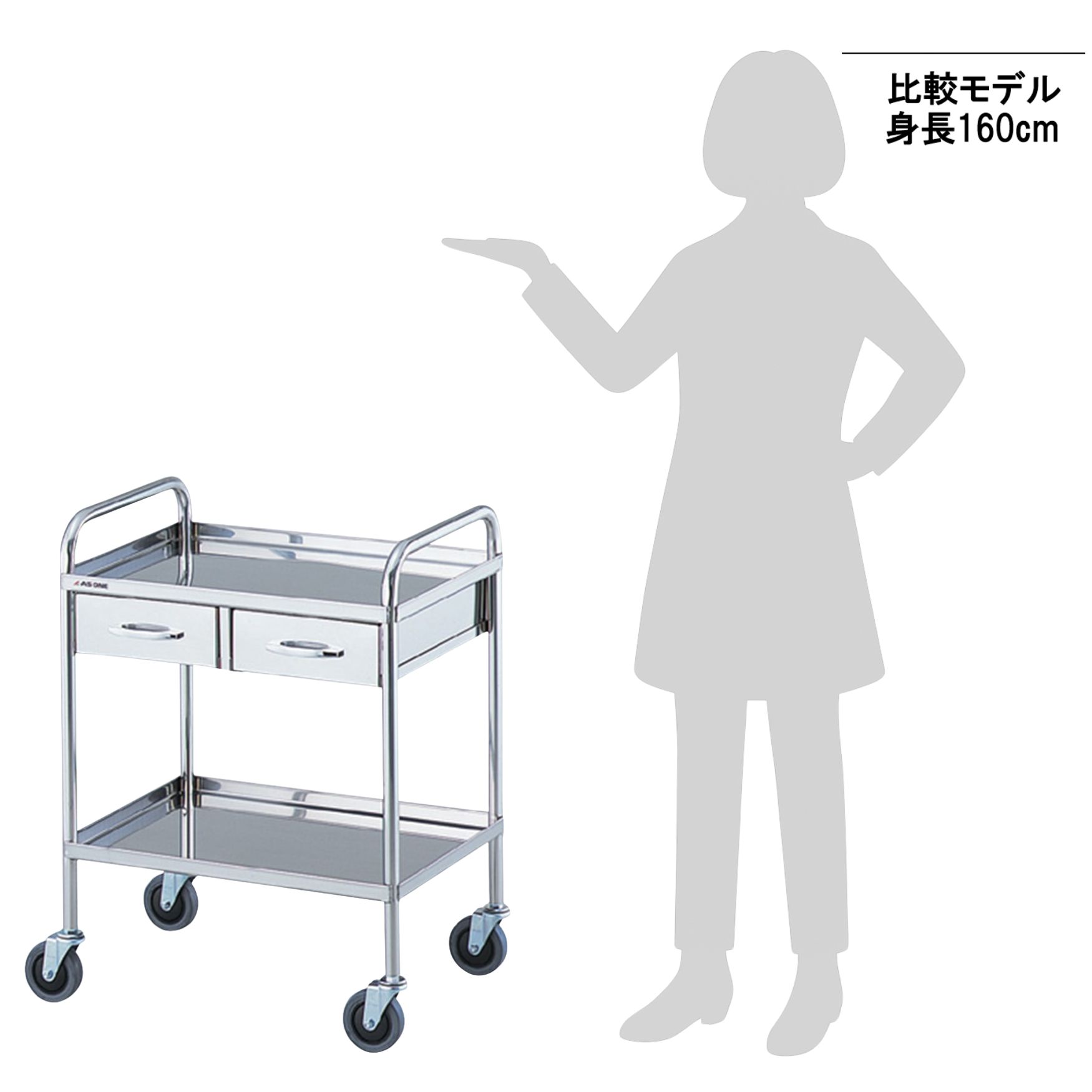 1-7633-01 サイレントラボカート 2段 【AXEL】 アズワン