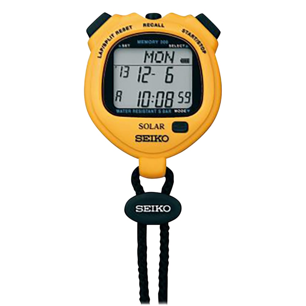 2-9869-01-20 デジタルストップウォッチ（ソーラー充電型）ブラック